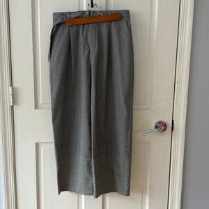 Club Monaco Houndstooth Wide Leg Belted High Rise Crop Pants - size 6